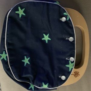 Lily Pulitzer wood handle clutch